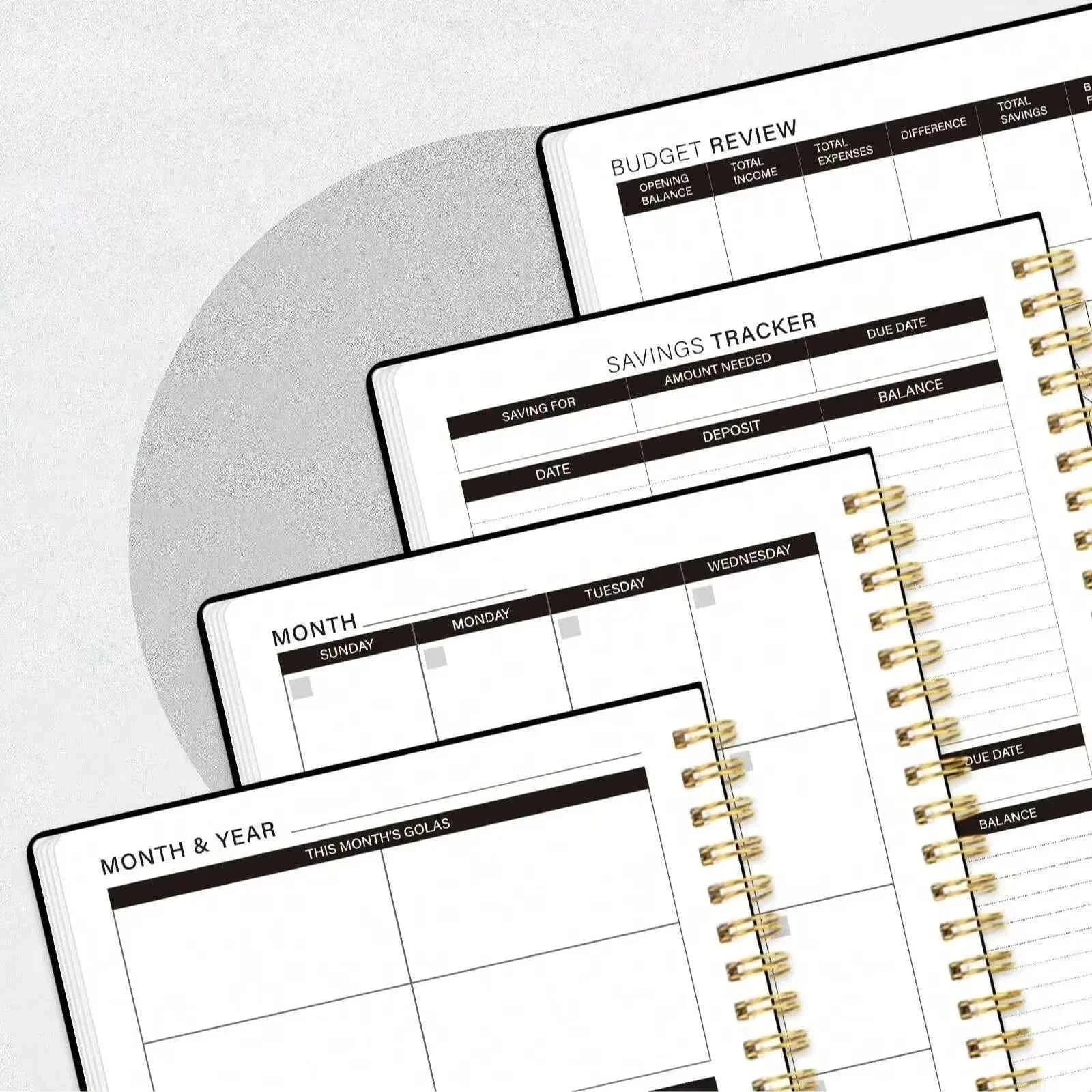 A5 Budget Planner, Undated Monthly Budget Book, Expense Tracker, Savings Journal, Spiral Finance Notebook