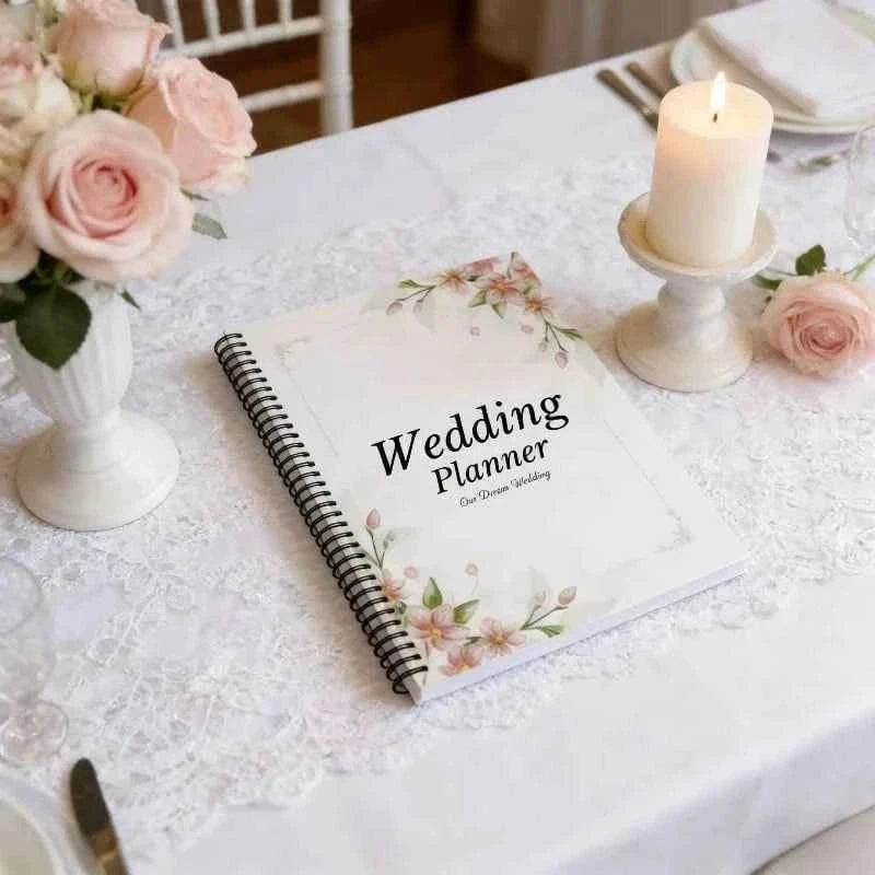 Wedding Planner Hardcover Planning Bridal Book Organizer Notebook Notepad Diary Engagement Calendar Book Diary Love Witness Gift