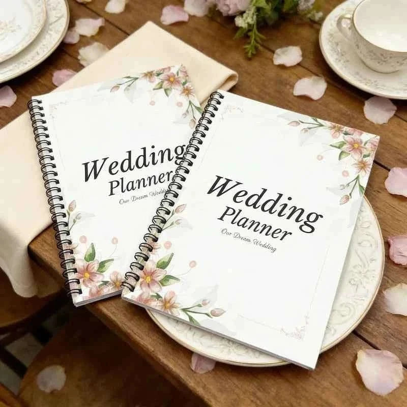 Wedding Planner Hardcover Planning Bridal Book Organizer Notebook Notepad Diary Engagement Calendar Book Diary Love Witness Gift