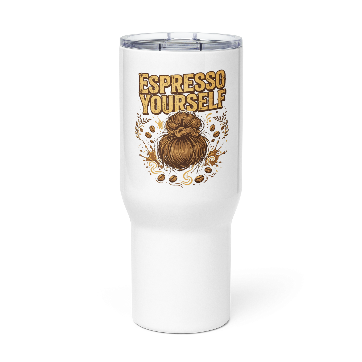 Travel mug with a handle