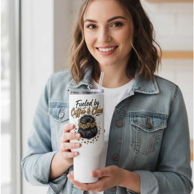 Travel mug with a handle