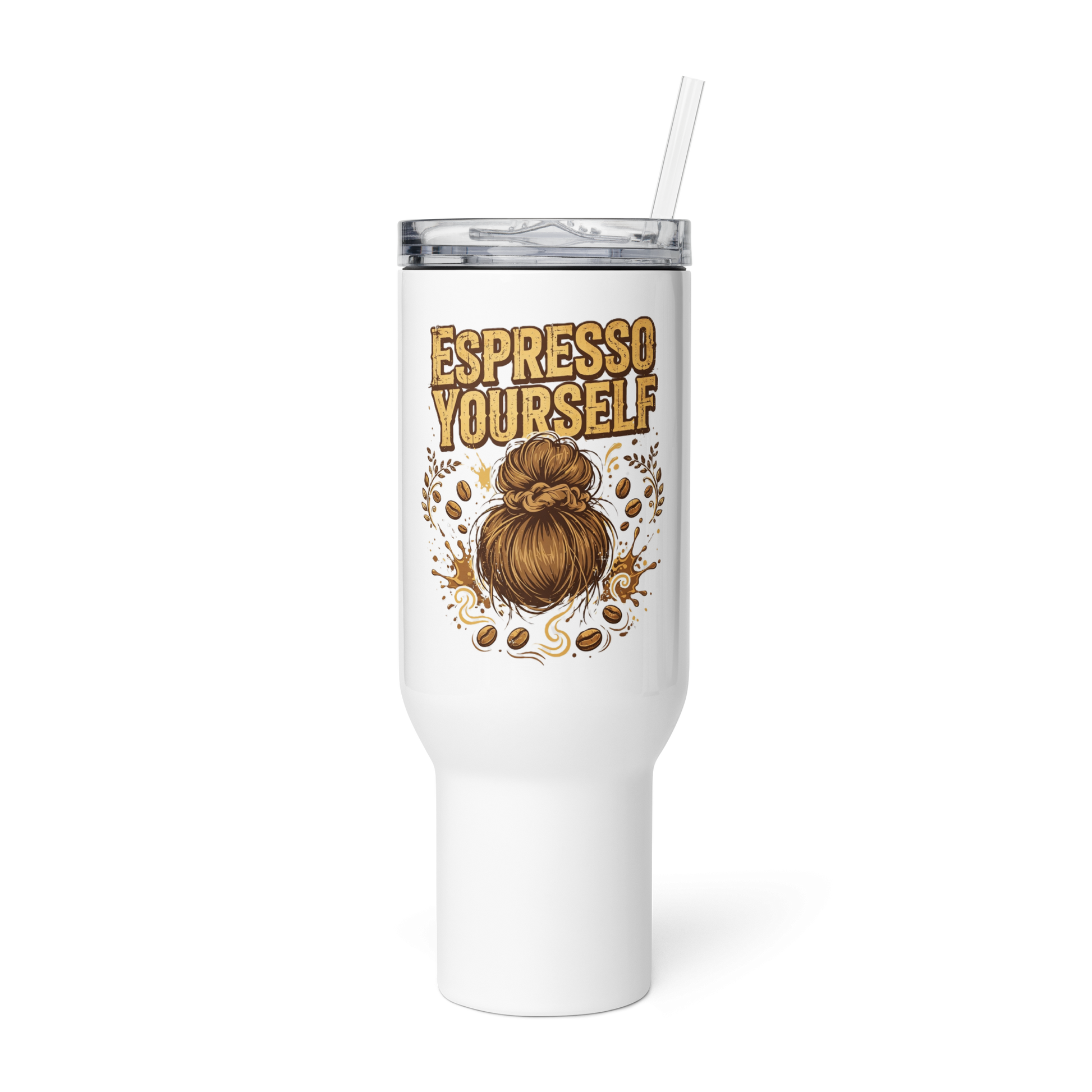 Travel mug with a handle