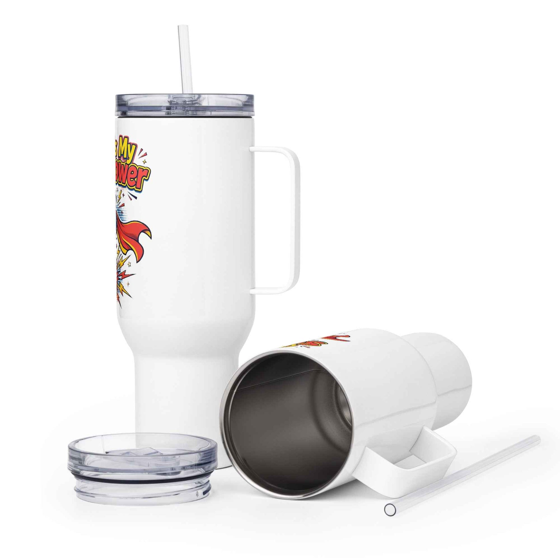 Travel mug with a handle