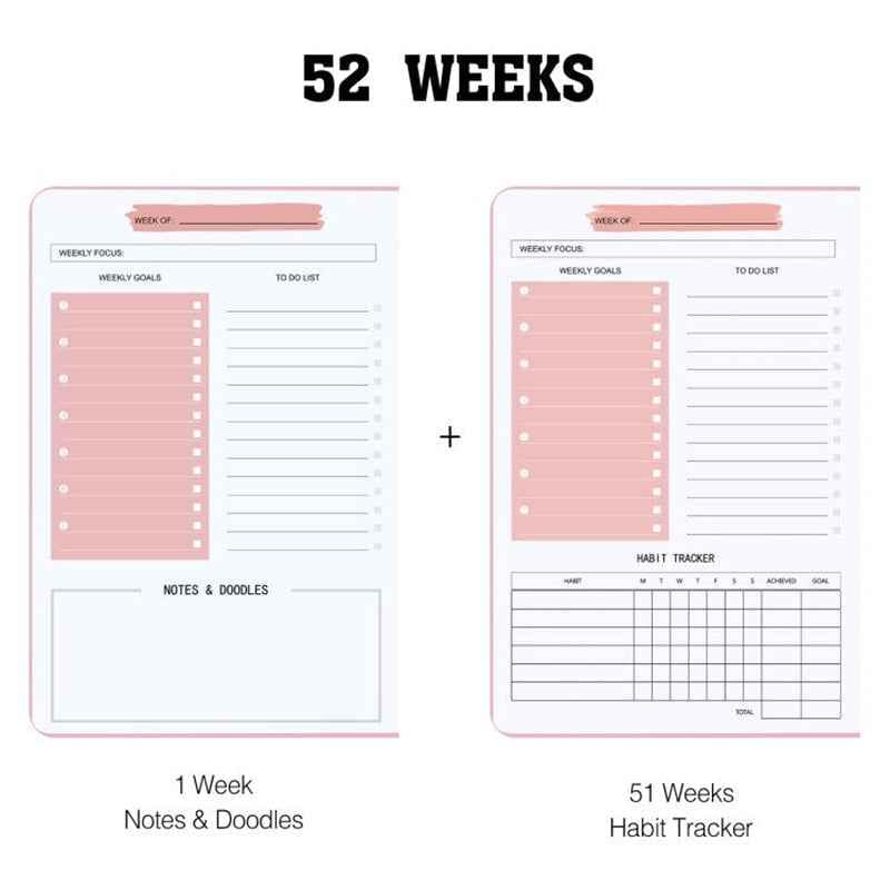 Non Dated Daily Weekly Monthly Planner Agenda Notebook Diary