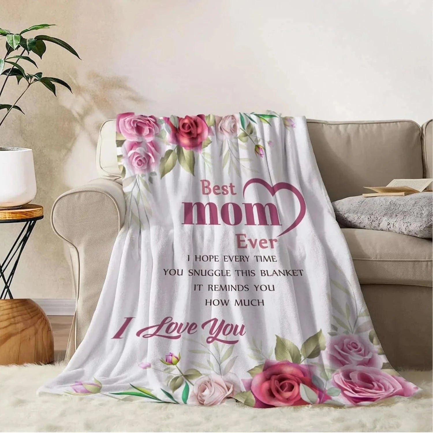 Gifts from Daughter Son for Mother's Day Birthday Mom Gifts Anniversary Unique Gifts for Mom Super Soft Flannel Throw Blankets Namahfad