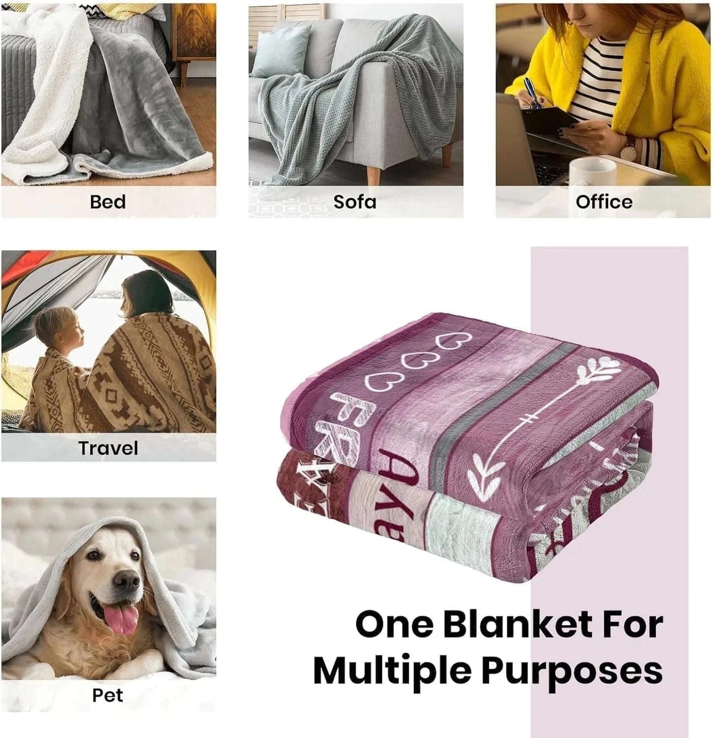 Gifts from Daughter Son for Mother's Day Birthday Mom Gifts Anniversary Unique Gifts for Mom Super Soft Flannel Throw Blankets Namahfad