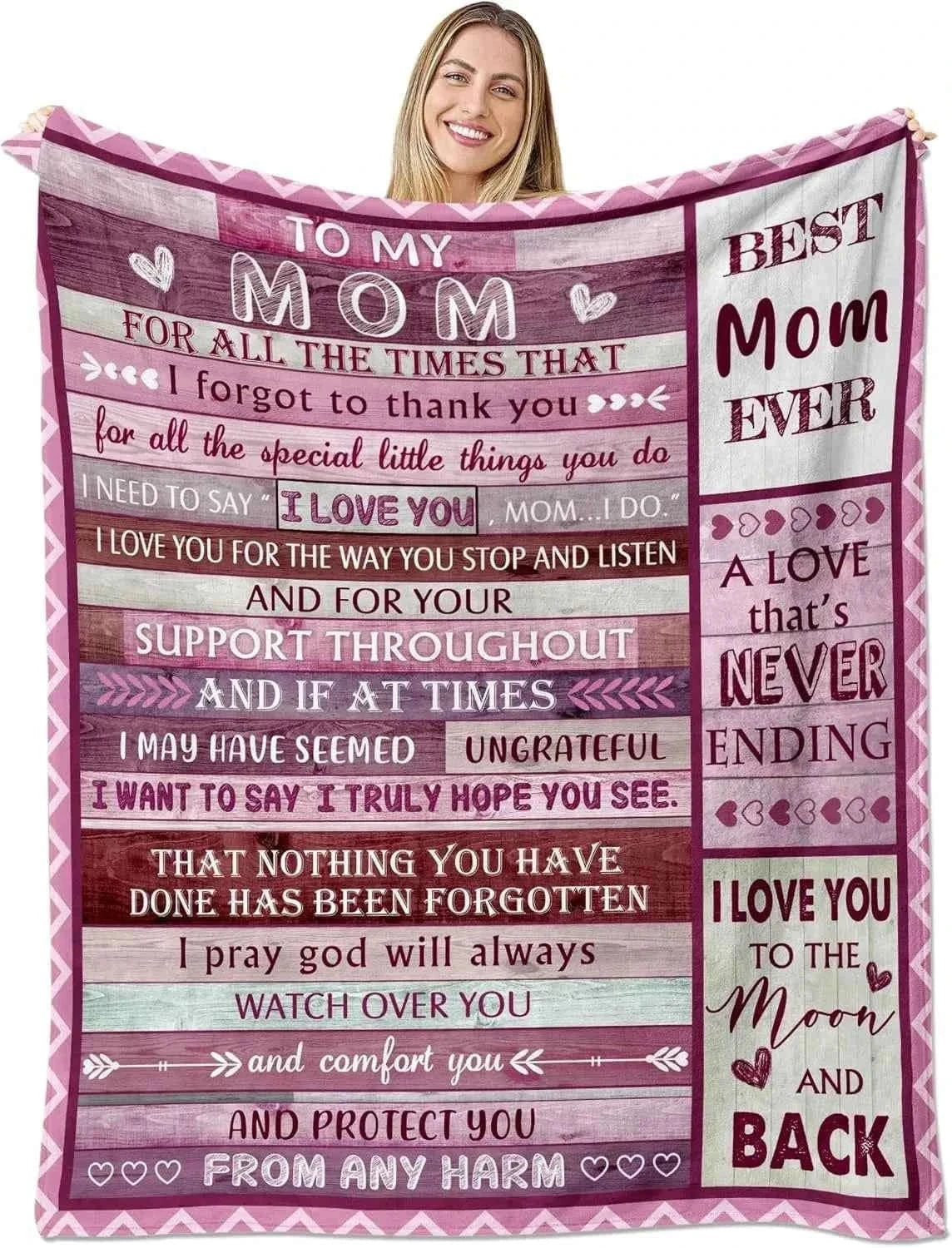 Gifts from Daughter Son for Mother's Day Birthday Mom Gifts Anniversary Unique Gifts for Mom Super Soft Flannel Throw Blankets