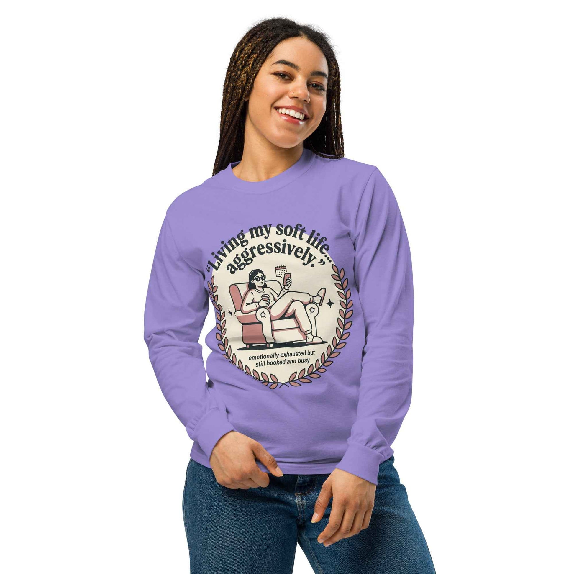 Soft life garment-dyed heavyweight long-sleeve shirt
