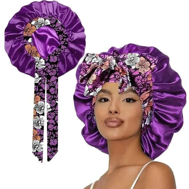 1Pcs Satin Waterproof Sleeping Cap Breathable and Environmentally Friendly Women's Sleeping Adjusted with Elastic Shower Cap