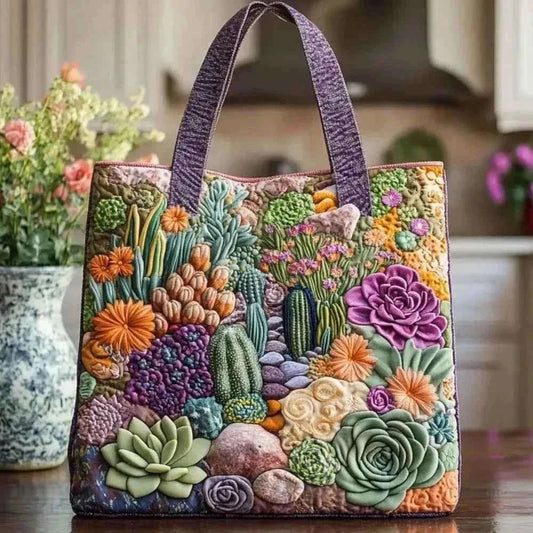 Vintage Quilted Tote Bag Women Lightweight Travel Bag Purse Cotton Shoulder Tote Bag For Shopping Grocery & Beach Bag
