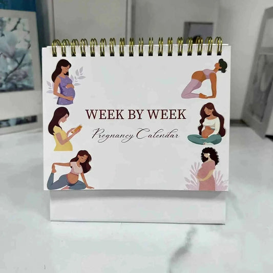Pregnancy Calendar Weekly Hardcover Keepsake Journal for Expecting Moms Home Bedroom Study Desktop Planning Tracking