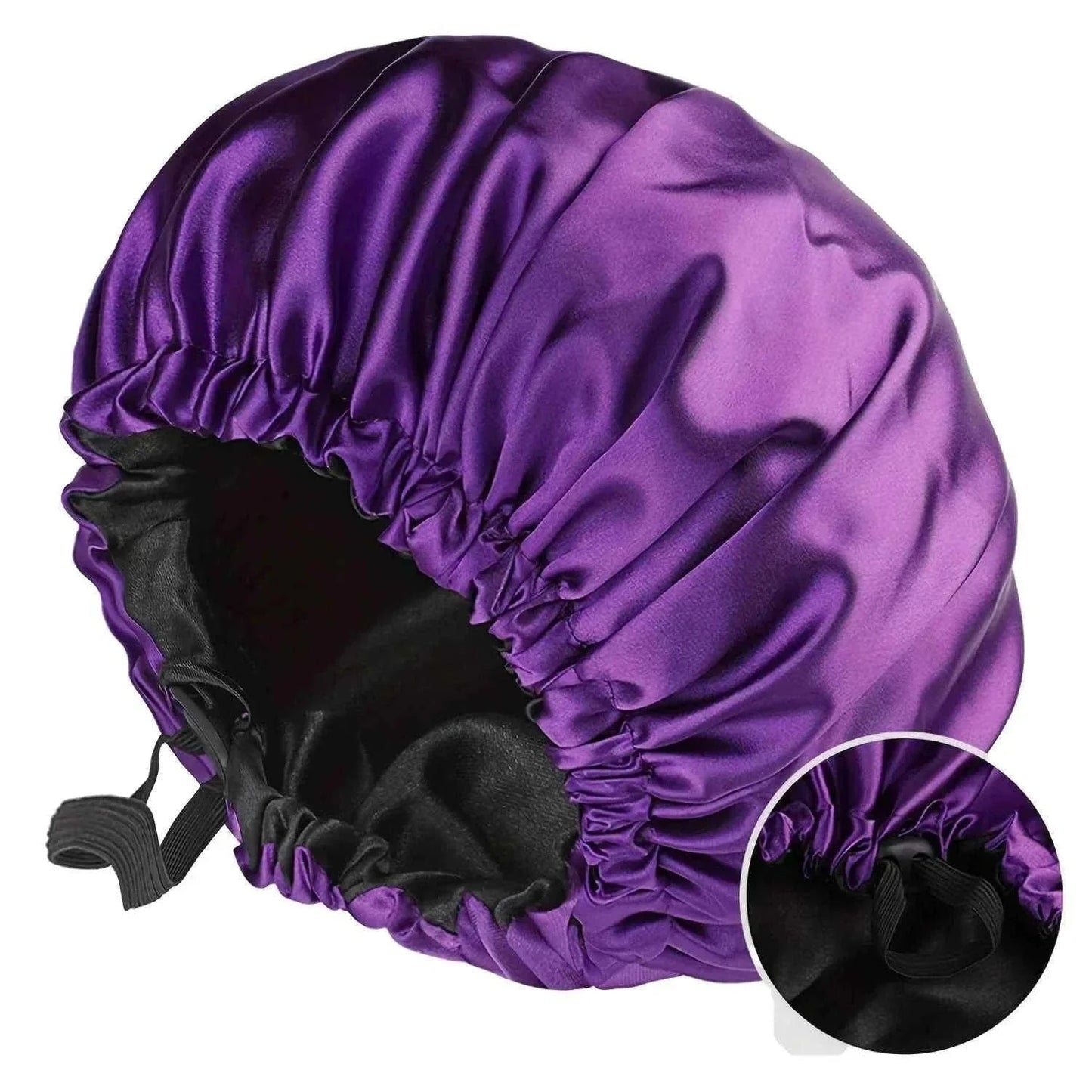 Women's Fashion Bonnet Soft Silk Smooth Double Layered Button Adjustable Hair Hat for Daily Home Comfortable Sleep Hat