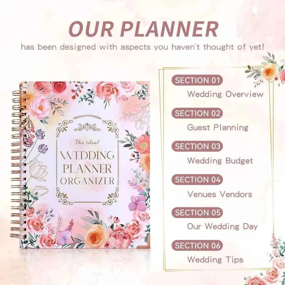 132Pages Your Perfect Day Wedding Planner for Bride Wedding Planning Journal And Organizer Planner Included Wedding Budget Tips